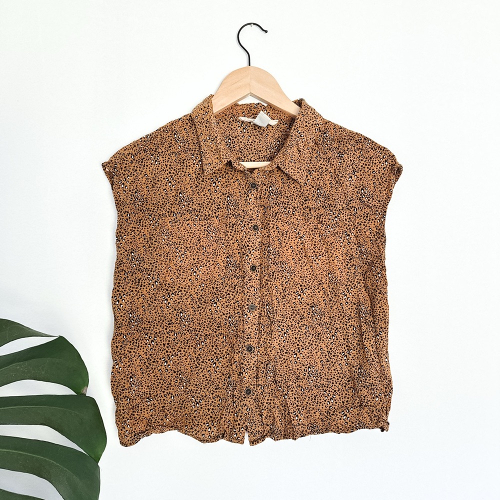Chic Brown Button-Down Shirt for Women
